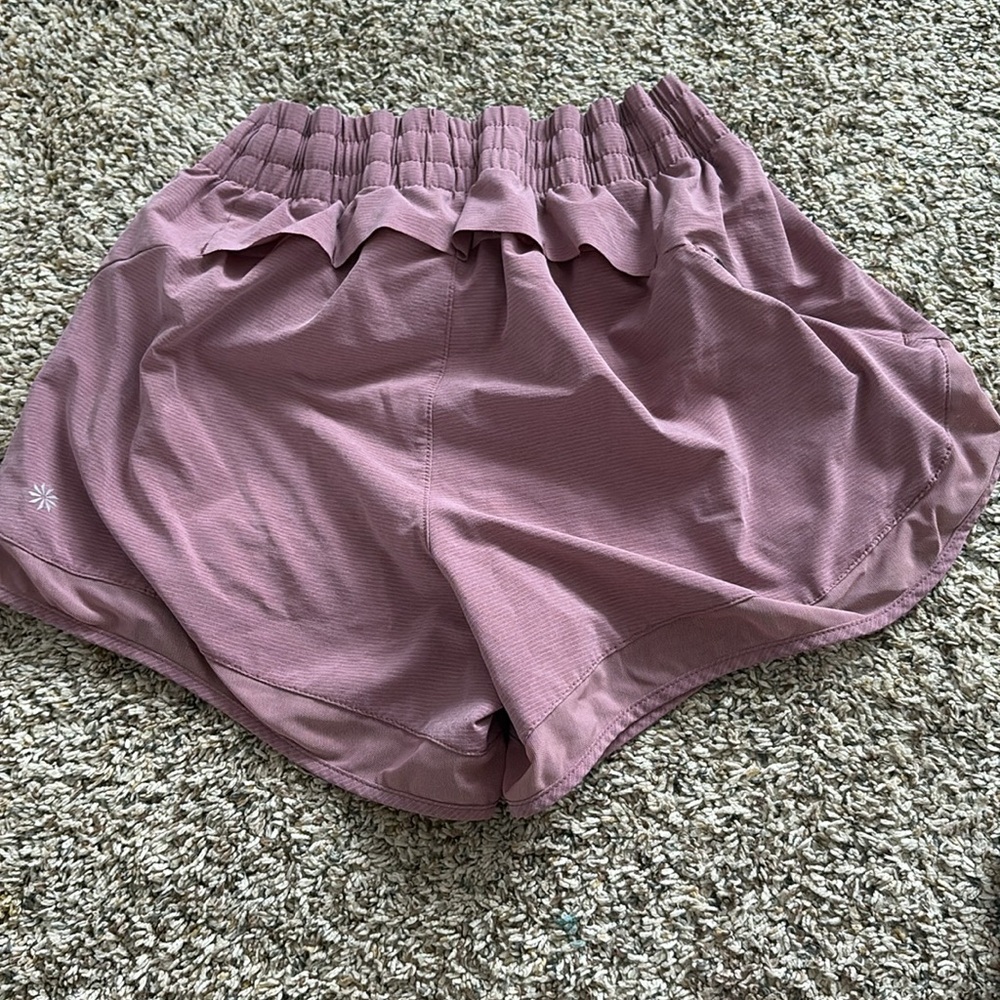 Athleta Pink Athletic Shorts Relaxed Fit Elastic Waistband - Picture 3 of 3
